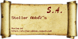 Stoller Abbás névjegykártya